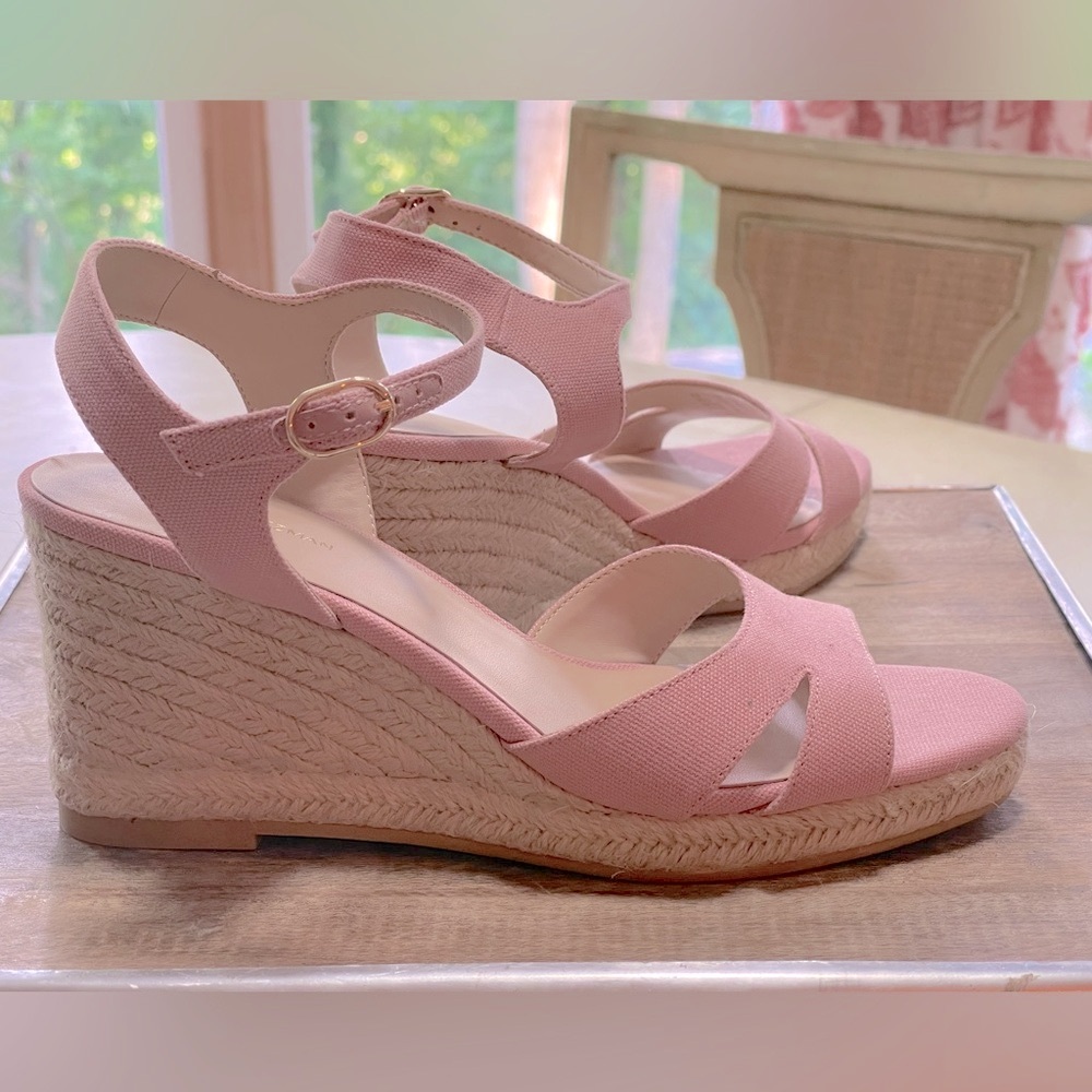 Stuart Weitzman Pink Espadrille Wedges